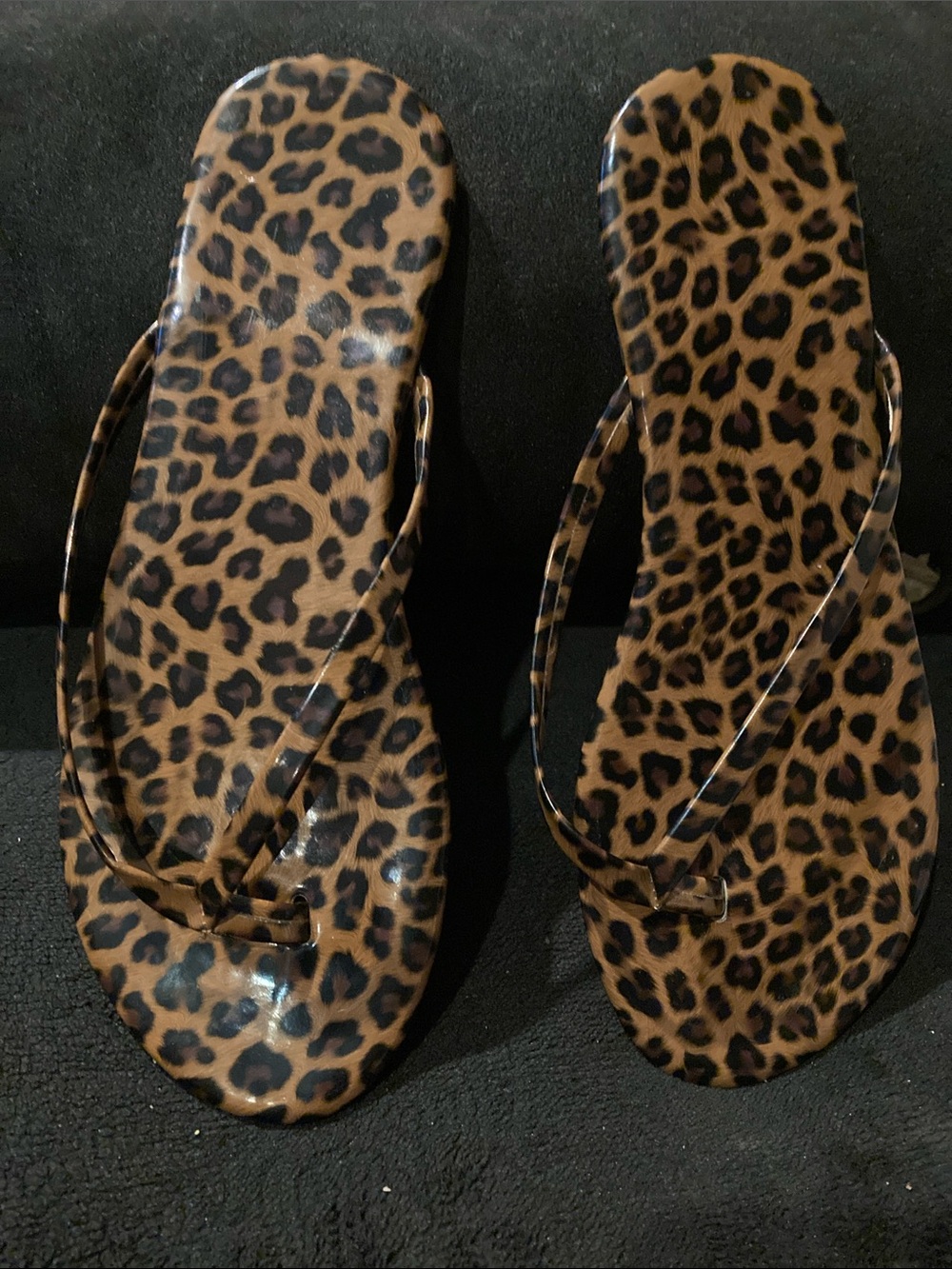 Leopard Print Women's Flip Flops - Brown Animal Print